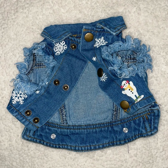 Pet Holiday Denim Blue Jean Jacket - Picture 4 of 6